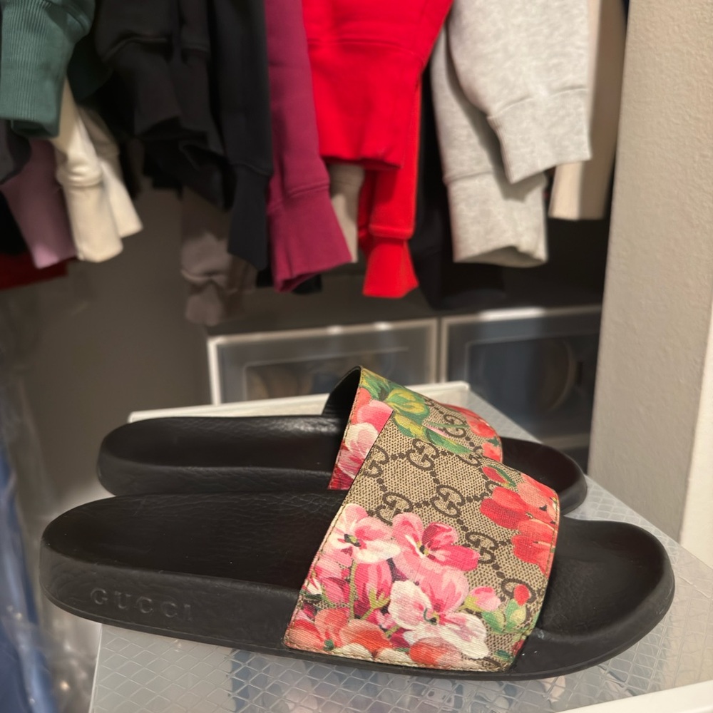 Gucci Floral Slide Sandals
